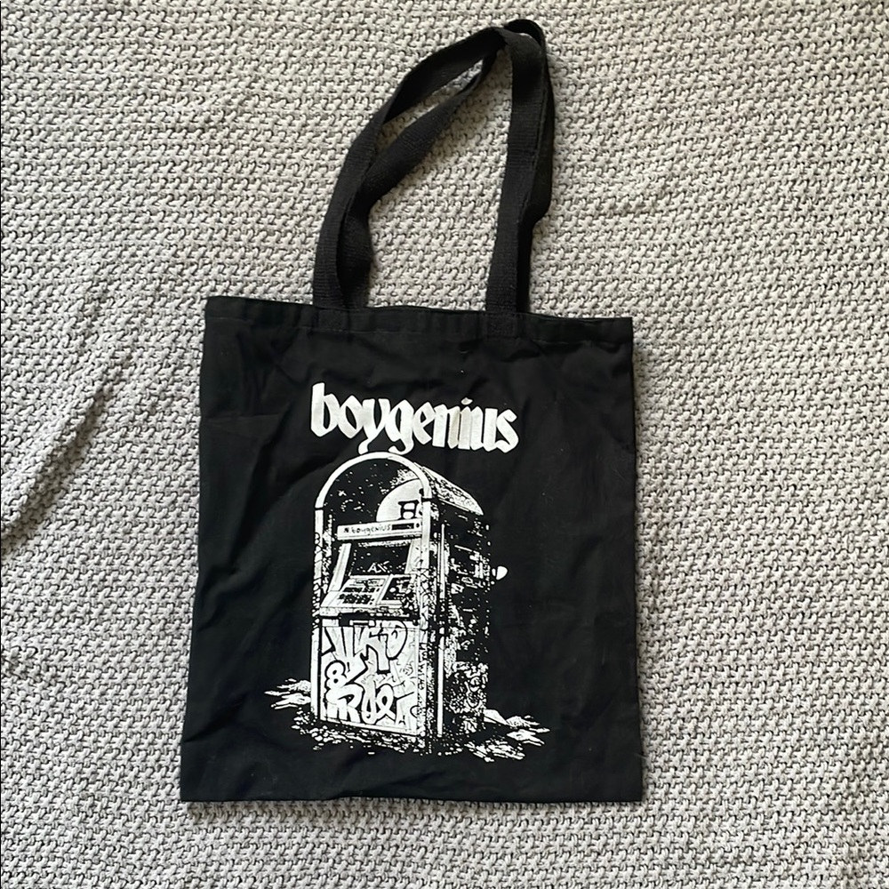 Black Boygenius tote bag